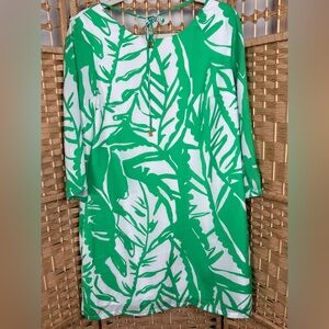 Lilly Pulitzer for Target Green Leaf Print Shift Dress Size Medium